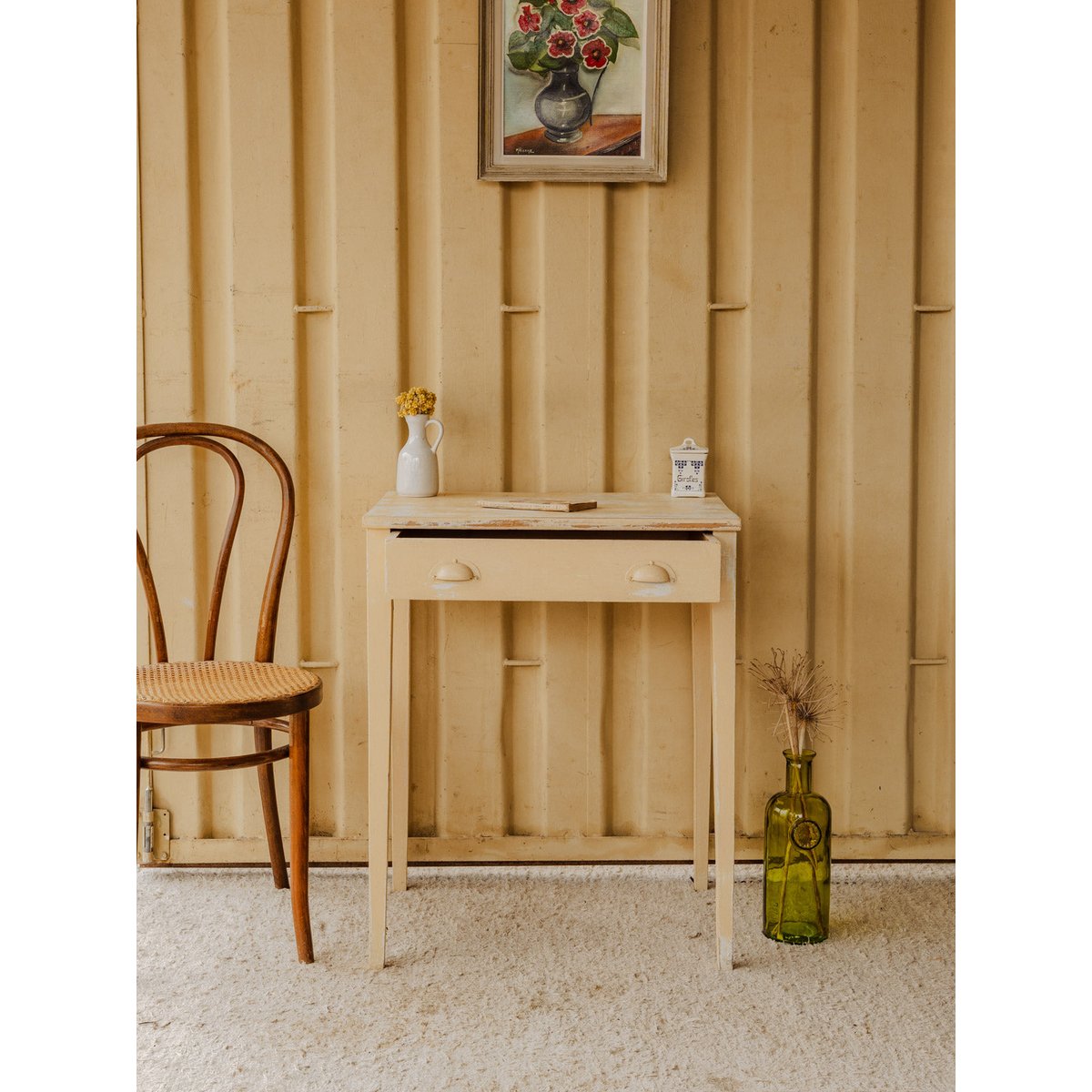 Console en bois beige Francine N°1577 - Bon état beige, DEBONGOUT