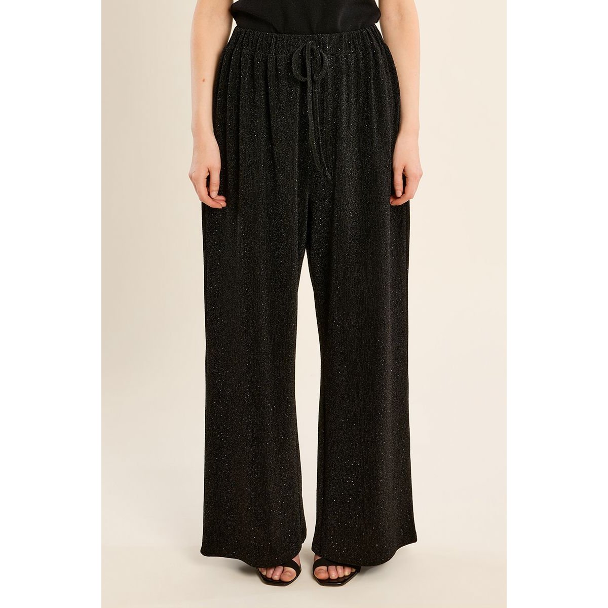 Pantalon évasé, à paillettes noir, MOLLY BRACKEN