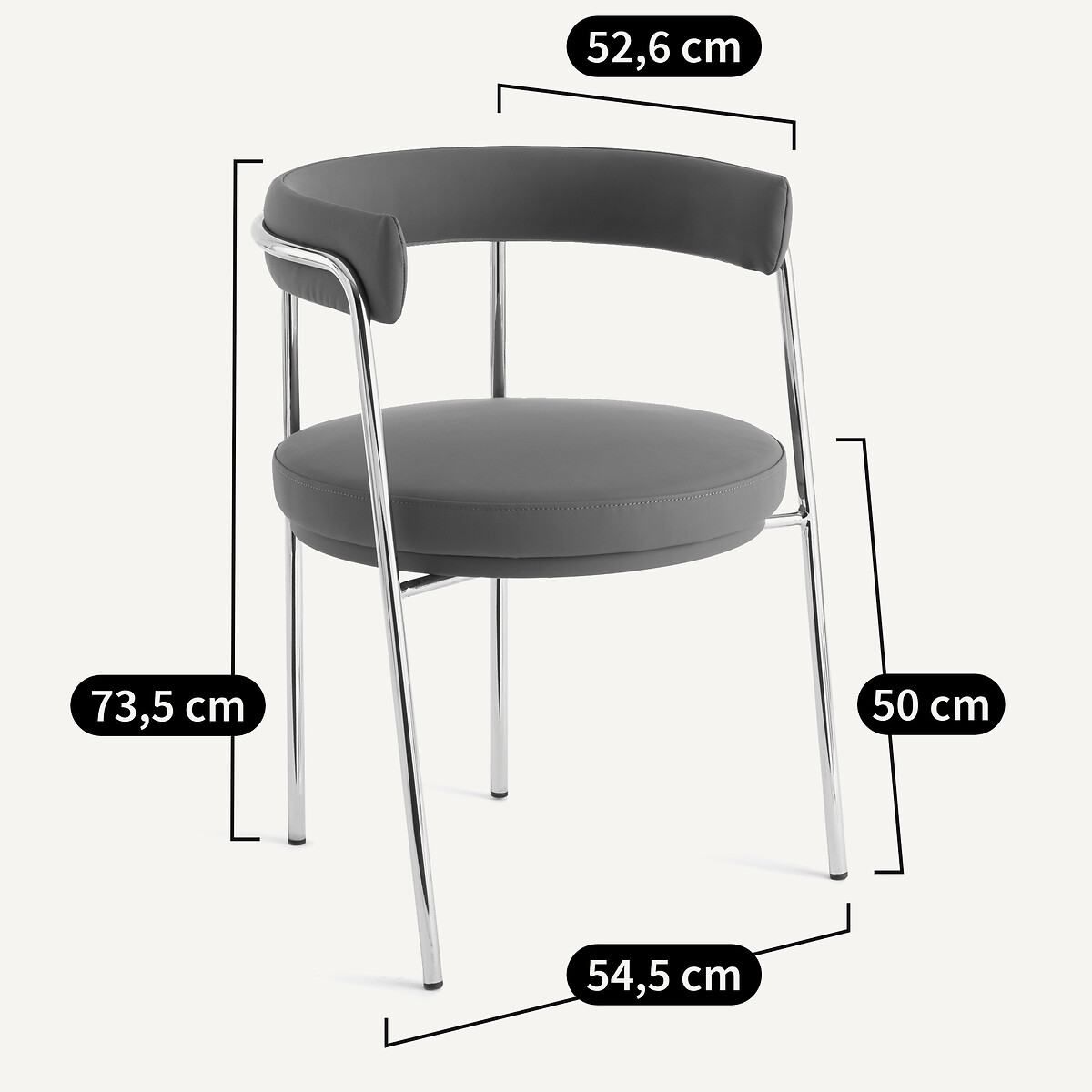 Fauteuil de table cuir Jubo cappuccino, AM.PM