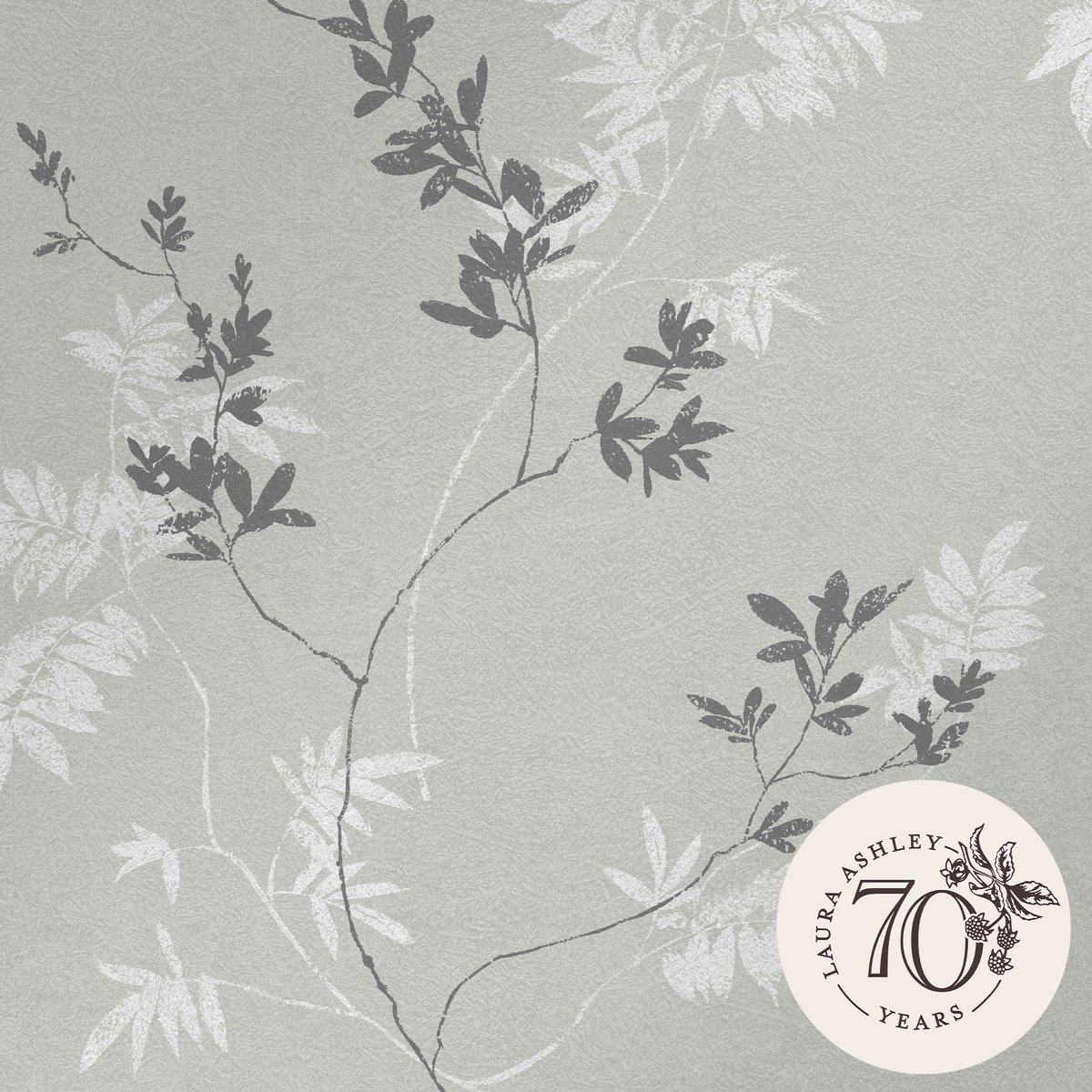 Papier peint Brindilles Mari Mineral vert, LAURA ASHLEY