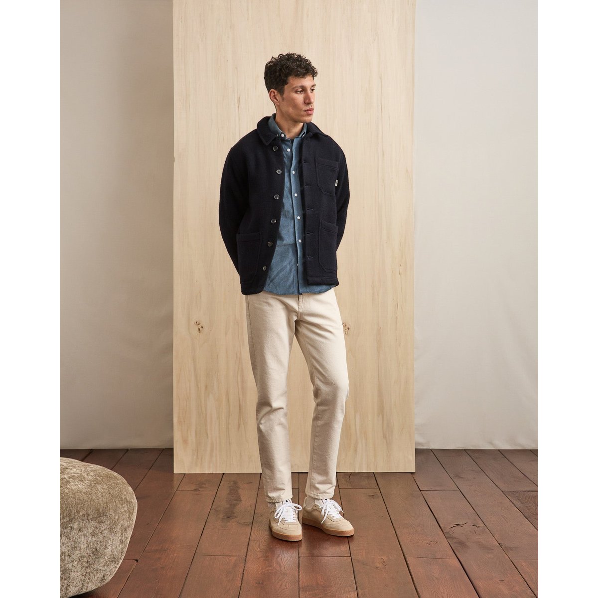 Veste laine LORGE bleu marine, FAGUO