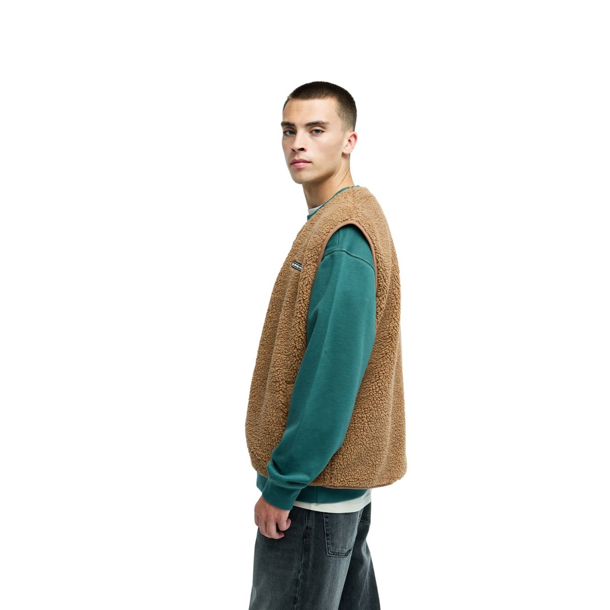 Gilet Sherpa à boutons-pression URBAN STORM marron rawhide, QUIKSILVER
