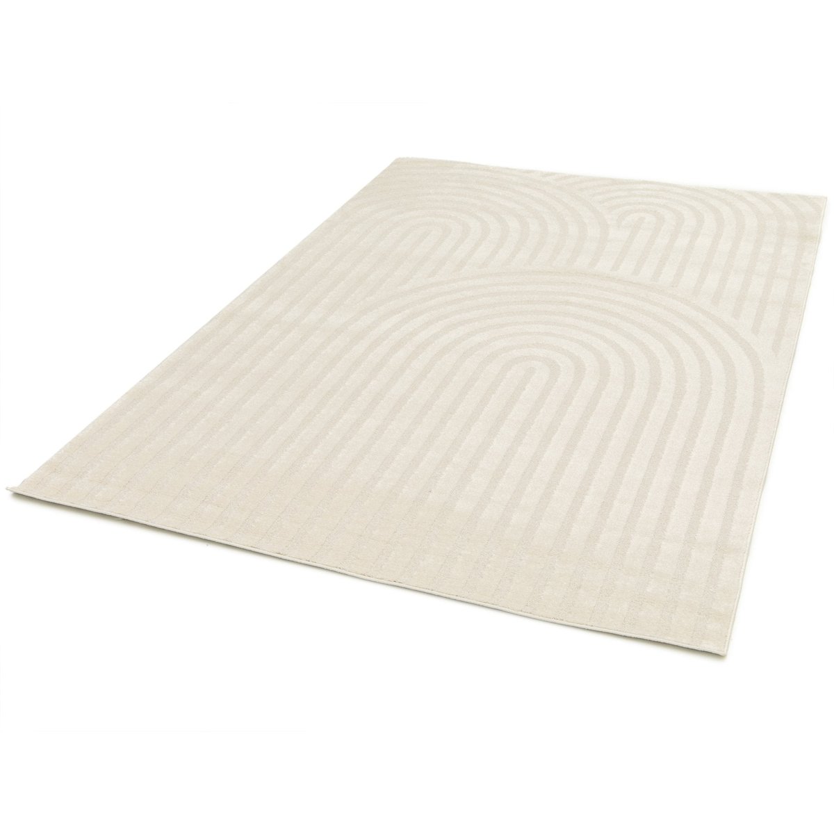 Tapis doux et confortable et graphique ARCADE beige sable, AFK LIVING