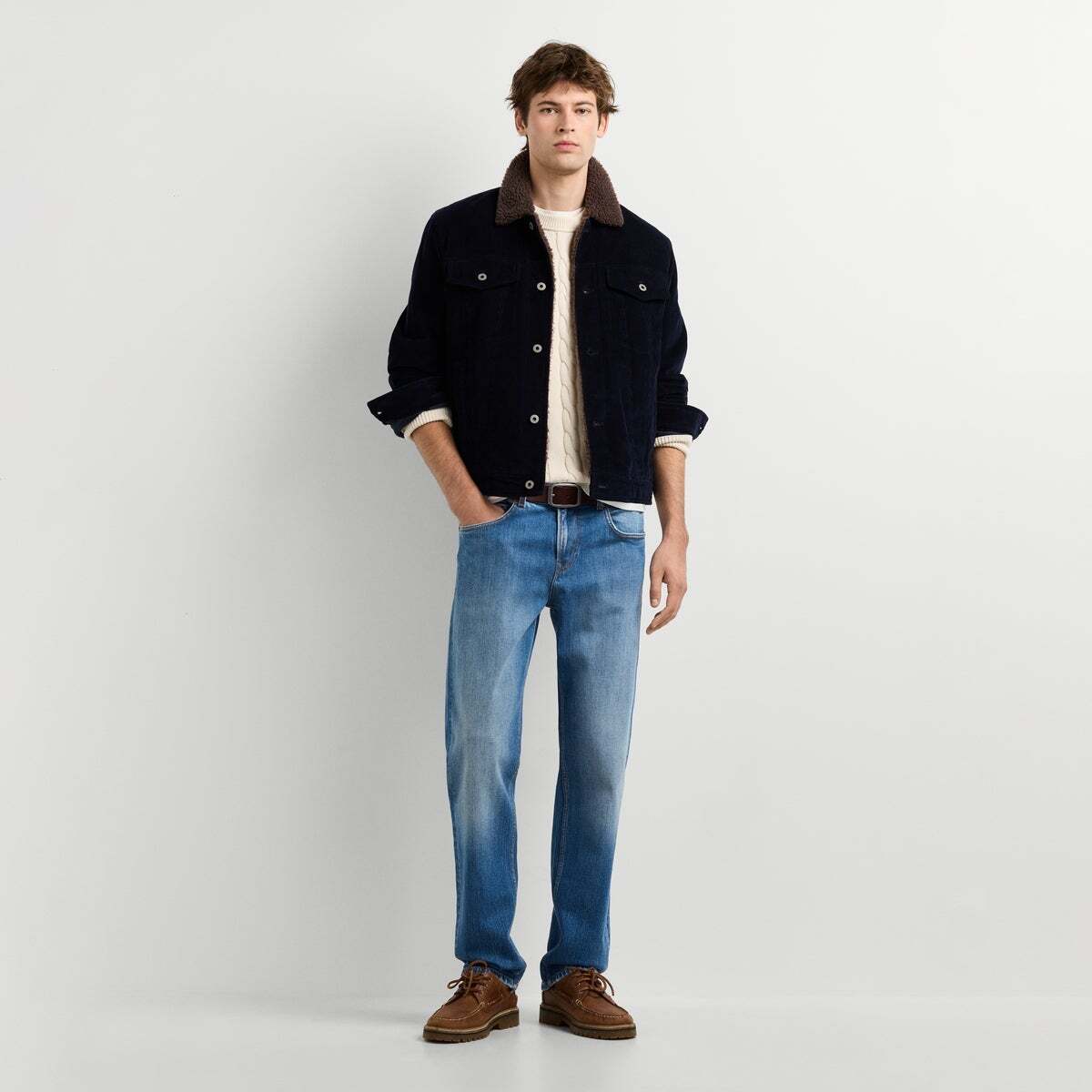 Veste Coupe Regular En Velours Côtelé bleu dulwich, PEPE JEANS