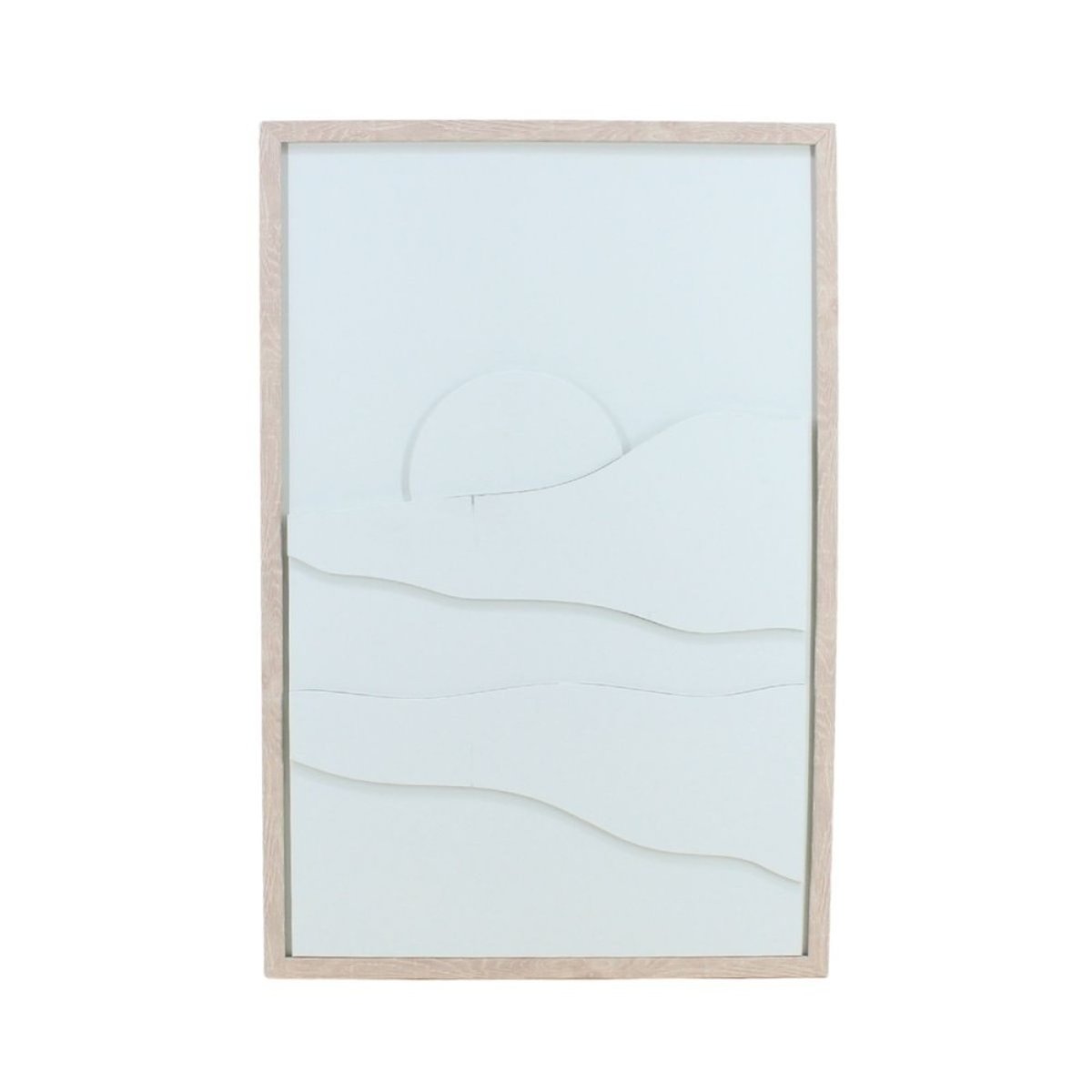 Cadre déco à reliefs en bois 40x60cm beige, ORNAMI