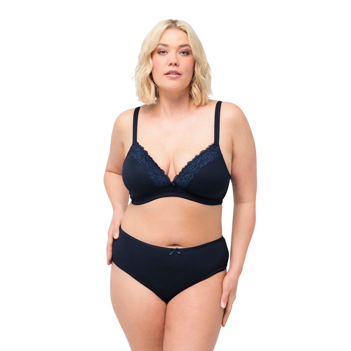 Soutien-gorge sans armatures à bonnets en bleu nuit, ULLA POPKEN