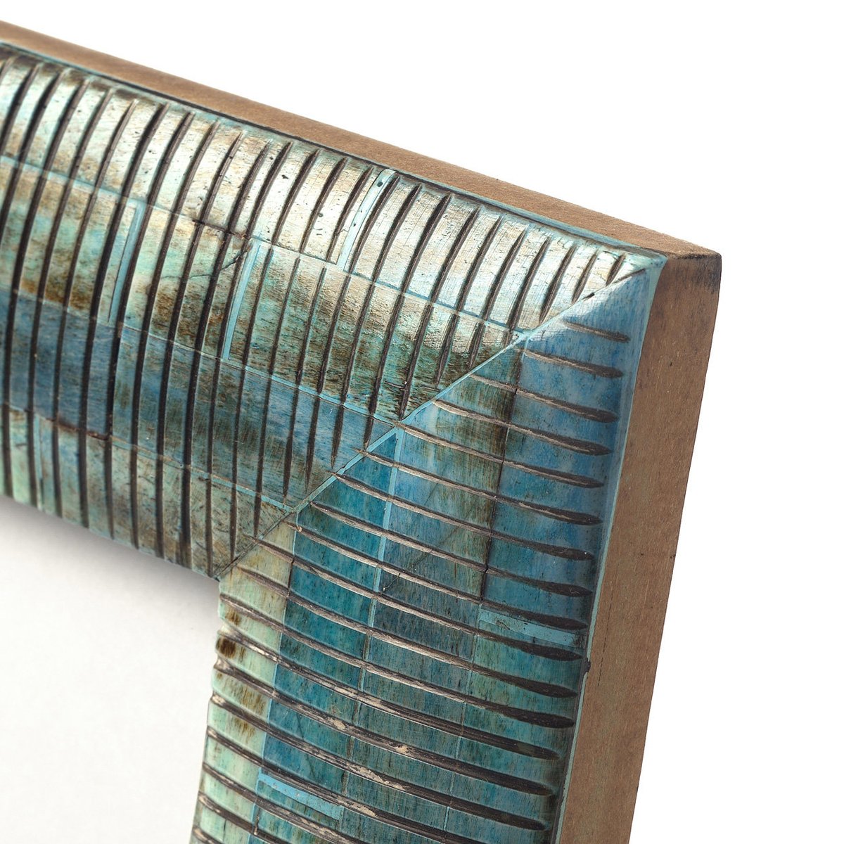 Cadre photo en os de buffle OCEAN RIPPLE turquoise, BAZAR BIZAR