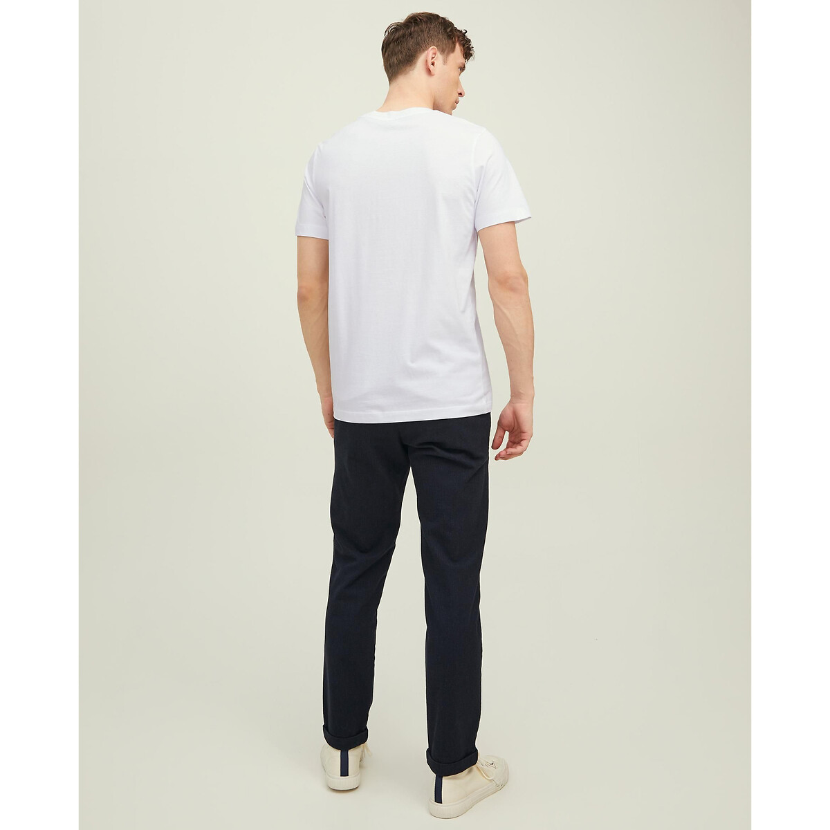 T-shirt col rond blanc, JACK & JONES