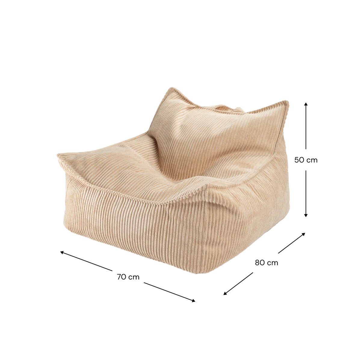Fauteuil Pouf Enfant en Velours Côtelé brown sugar, WIGIWAMA