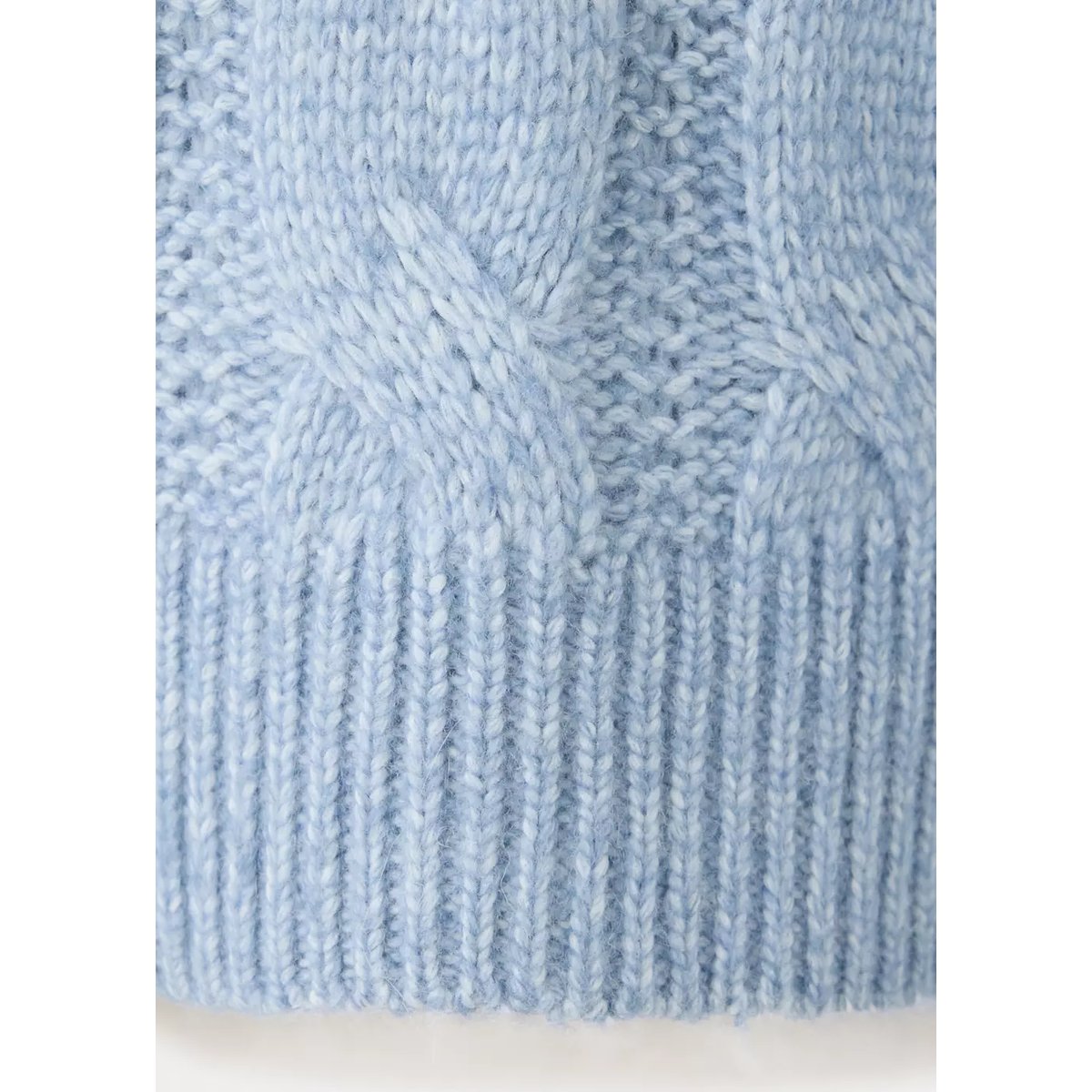 Pull-over maille torsadée col montant bleu ciel, MANGO KIDS