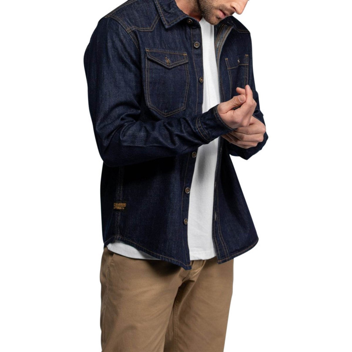 Chemise Daytona coton avec manches longues et col à rabats brut brut, DAYTONA