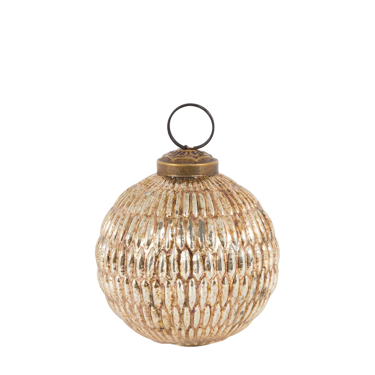Set of 6 Crackle Baubles in Silver gold-coloured, ÉDITÉ