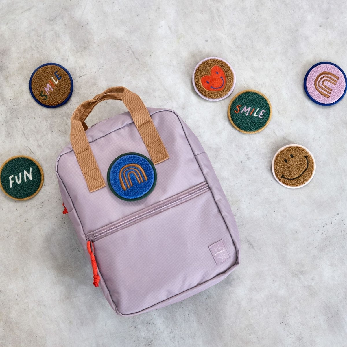 Mini Sac à dos carré Little Gang mauve, LASSIG
