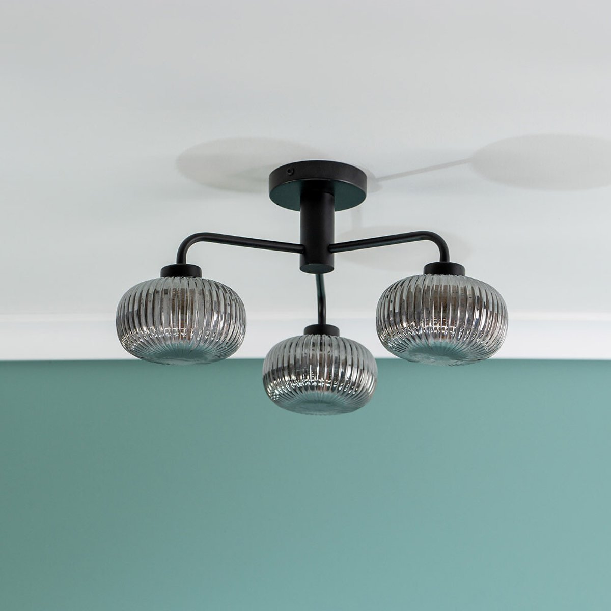 Arran 3-Light Bathroom Ceiling Light in Matte Black black, SO'HOME