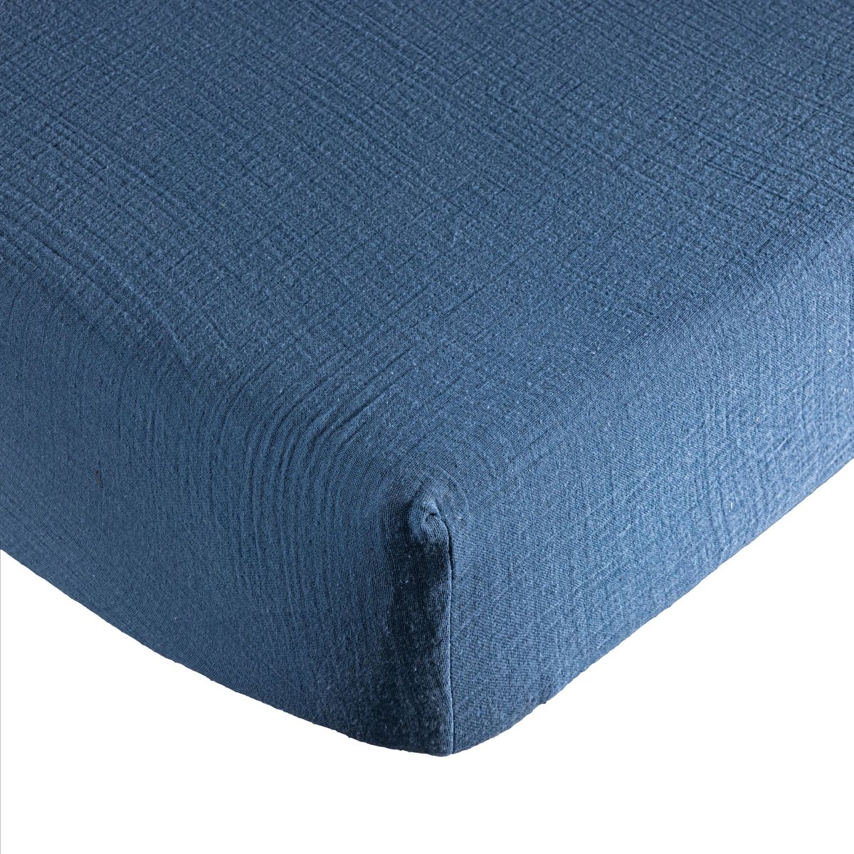 Drap housse gaze de coton NOA - NOA bleu, TERRE DE NUIT
