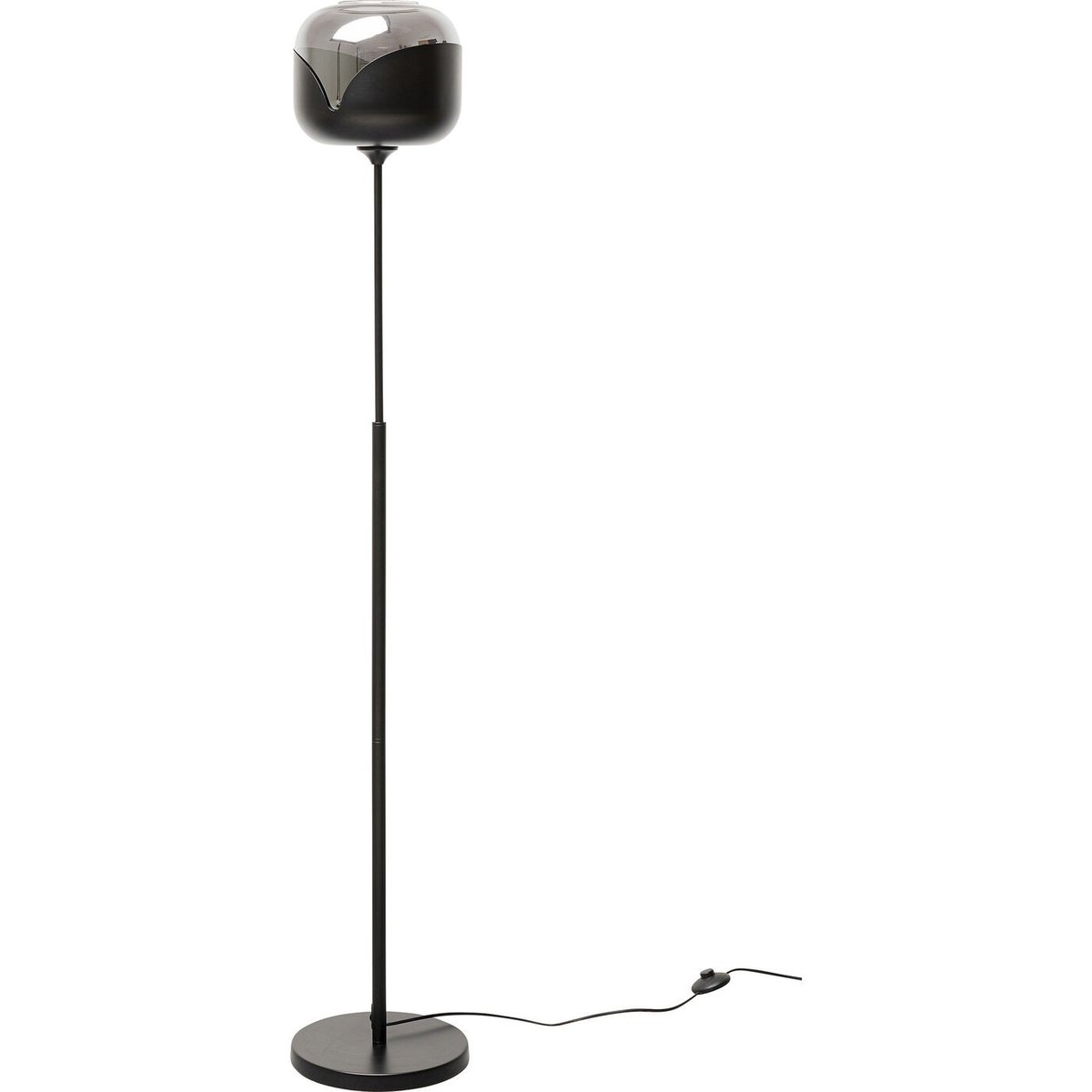 Lampadaire en verre et acier, GOBLET BALL noir, KARE DESIGN