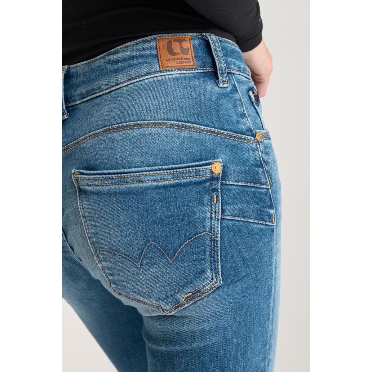 Jeans push-up droite taille haute PULP, 7/8ème blue, LE TEMPS DES CERISES