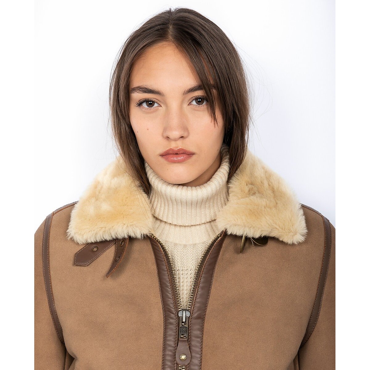 Blusão em pele de carneiro, LCW1255A camel, SCHOTT
