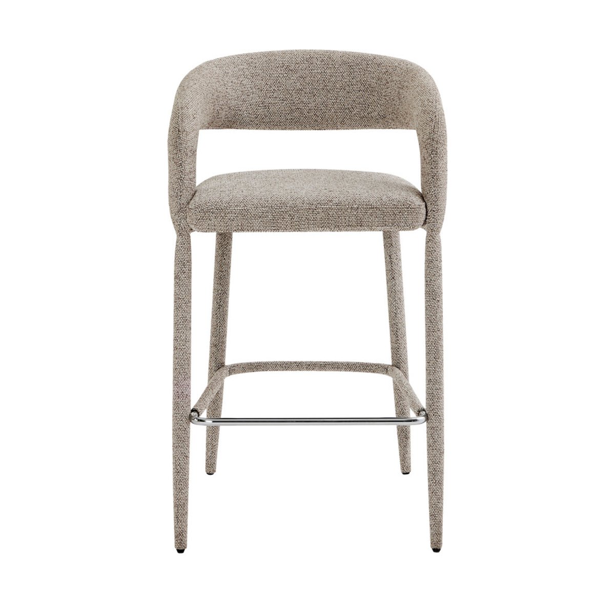 Lot de 2 chaises de bar en tissu H75cm- ROMY marron chiné, DRAWER