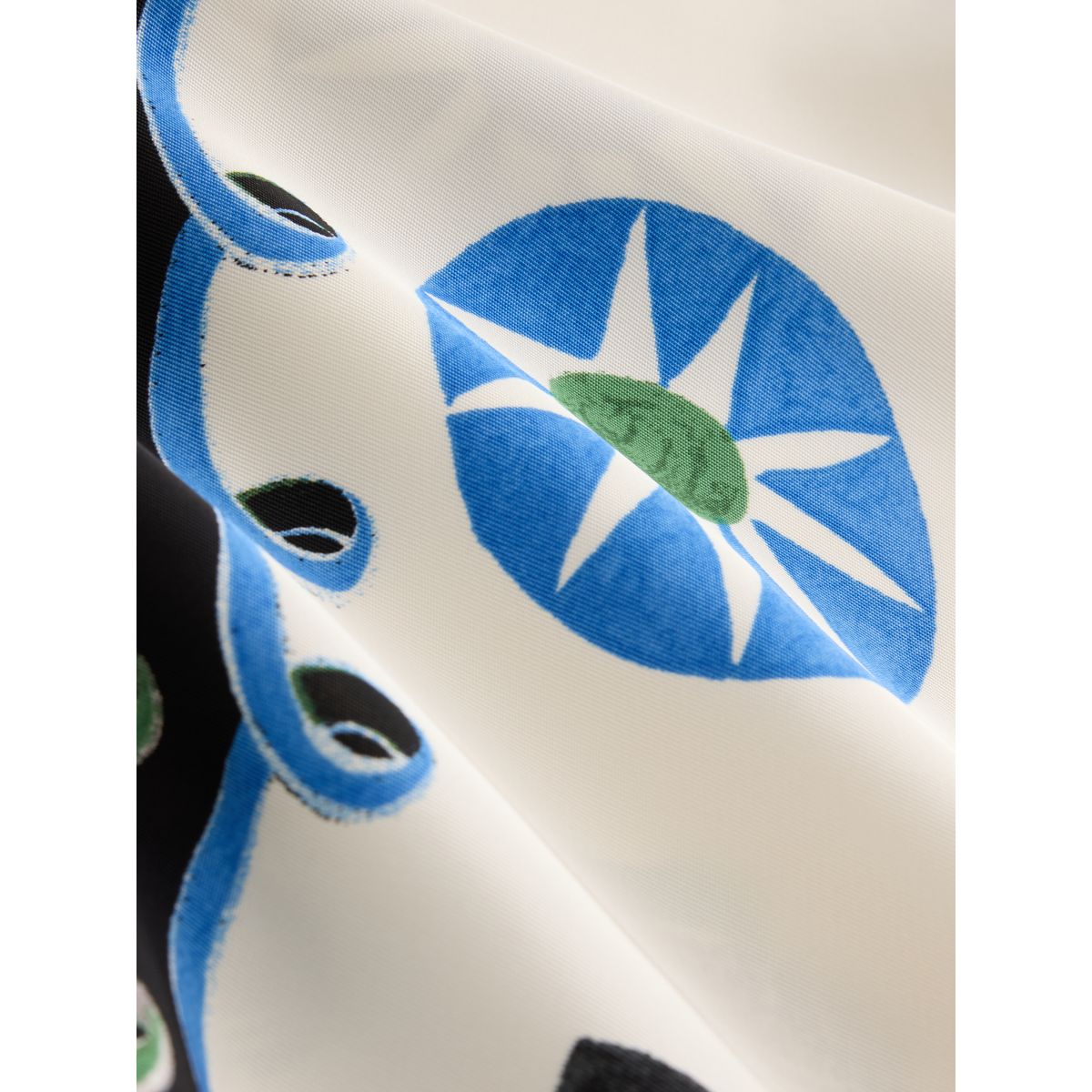Chemise en sergé de satin à manches courtes bordure abstraite imprimée blanche/bleue/verte, NEXT