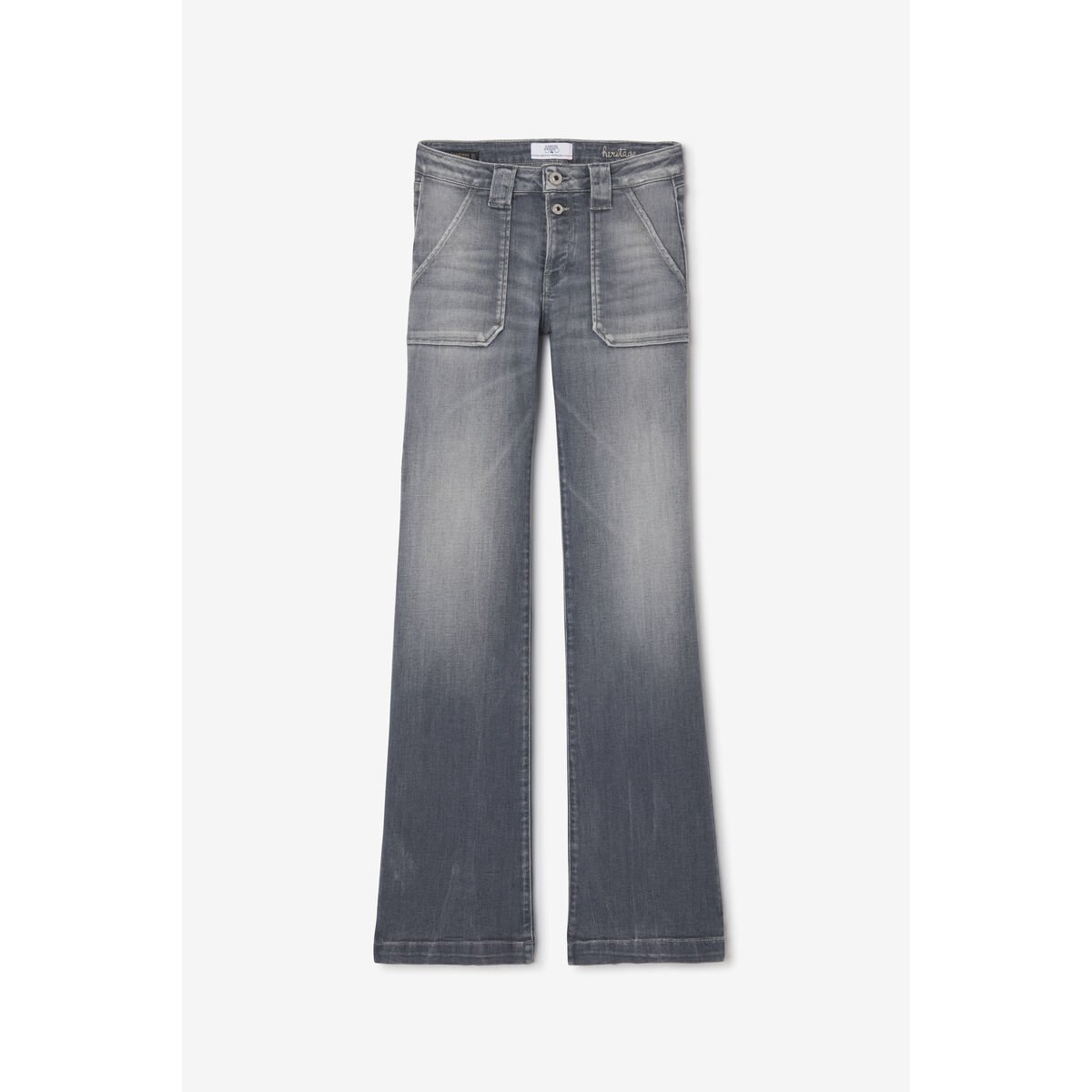 Jeans flare , longueur 34 grey, LE TEMPS DES CERISES