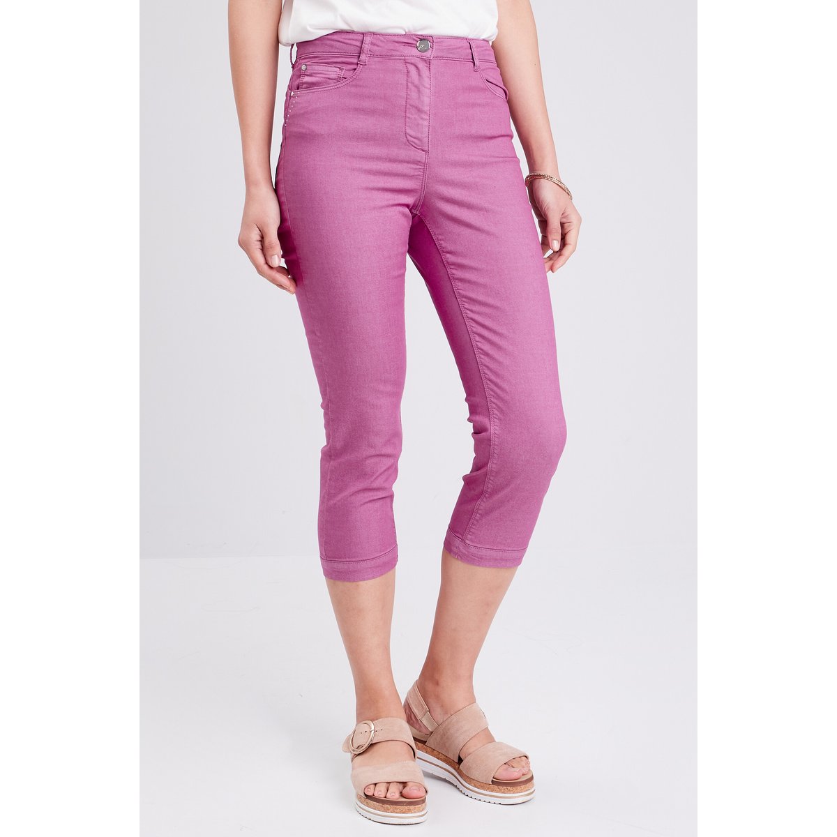 Pantacourt droit taille haute violet, BREAL