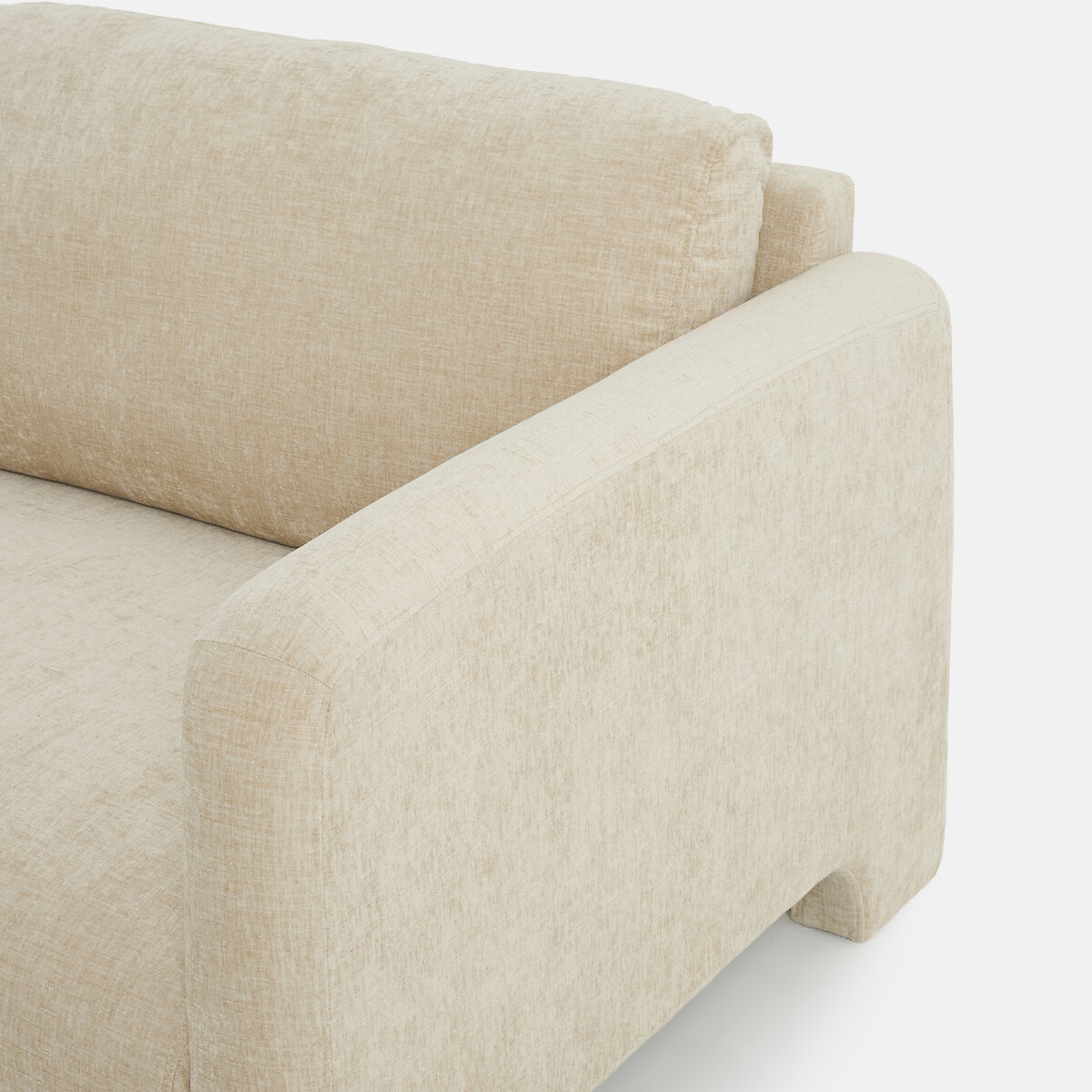 Canapé droit 2 ou 3 places, en chenille flammée, MOLTA beige, LA REDOUTE INTERIEURS