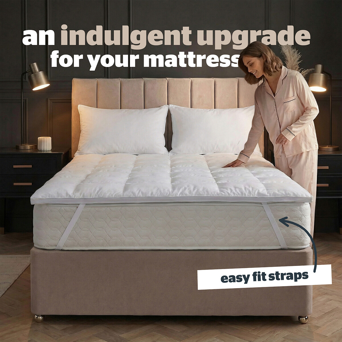 Hungarian Goose Feather Down Mattress Topper white, SILENTNIGHT
