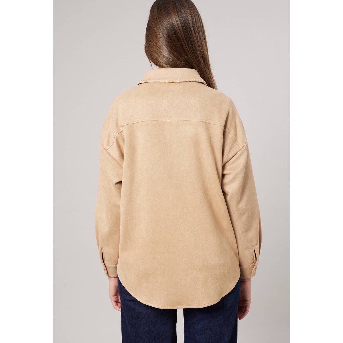 Surchemise femme en suedine JOHANNE beige, DEELUXE