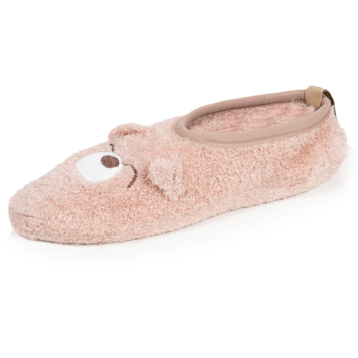 Chaussettes d'intérieur maille peluche, picots antidérapants beige, ISOTONER