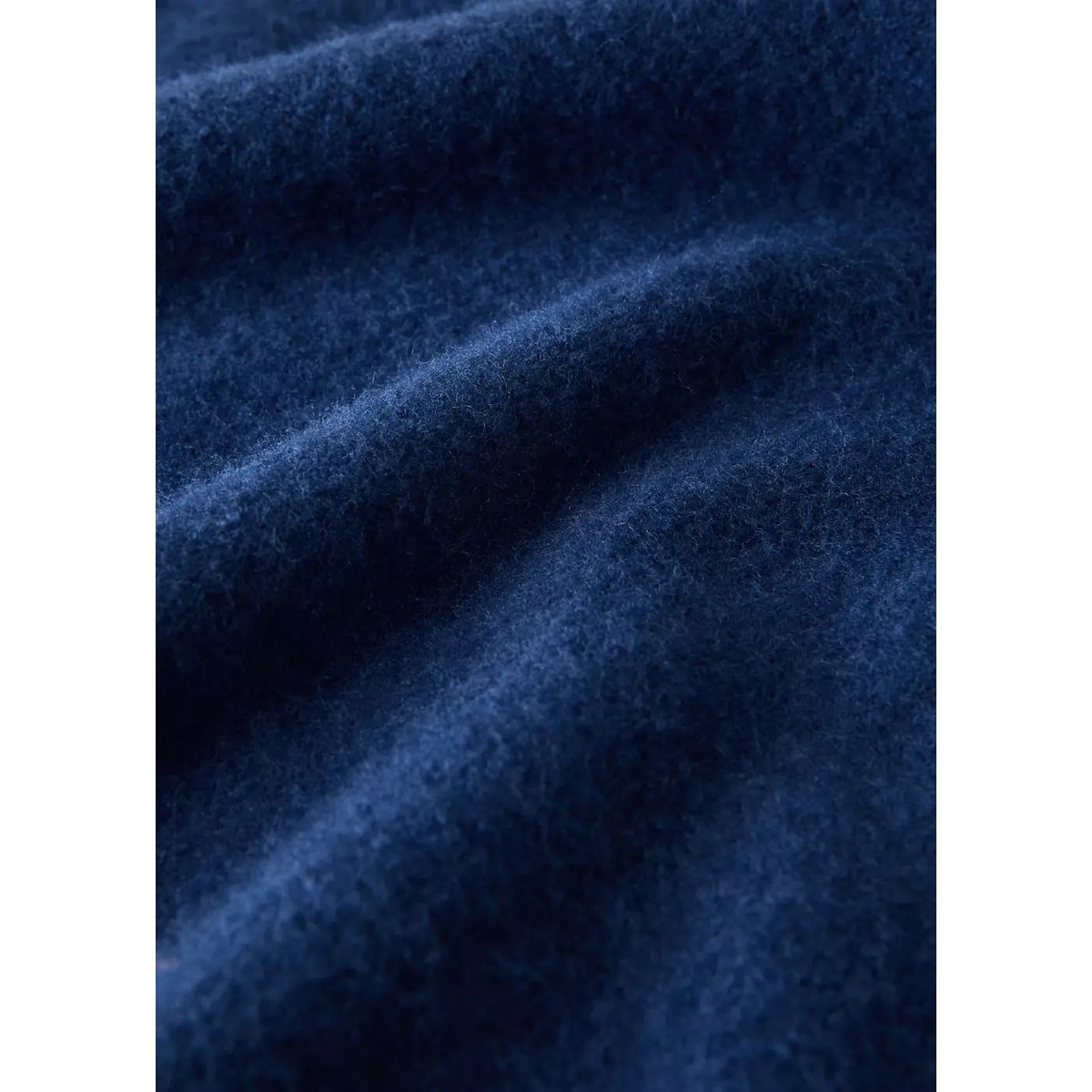 Couverture en laine cardée avec détail de franges bleu, MANGO HOME