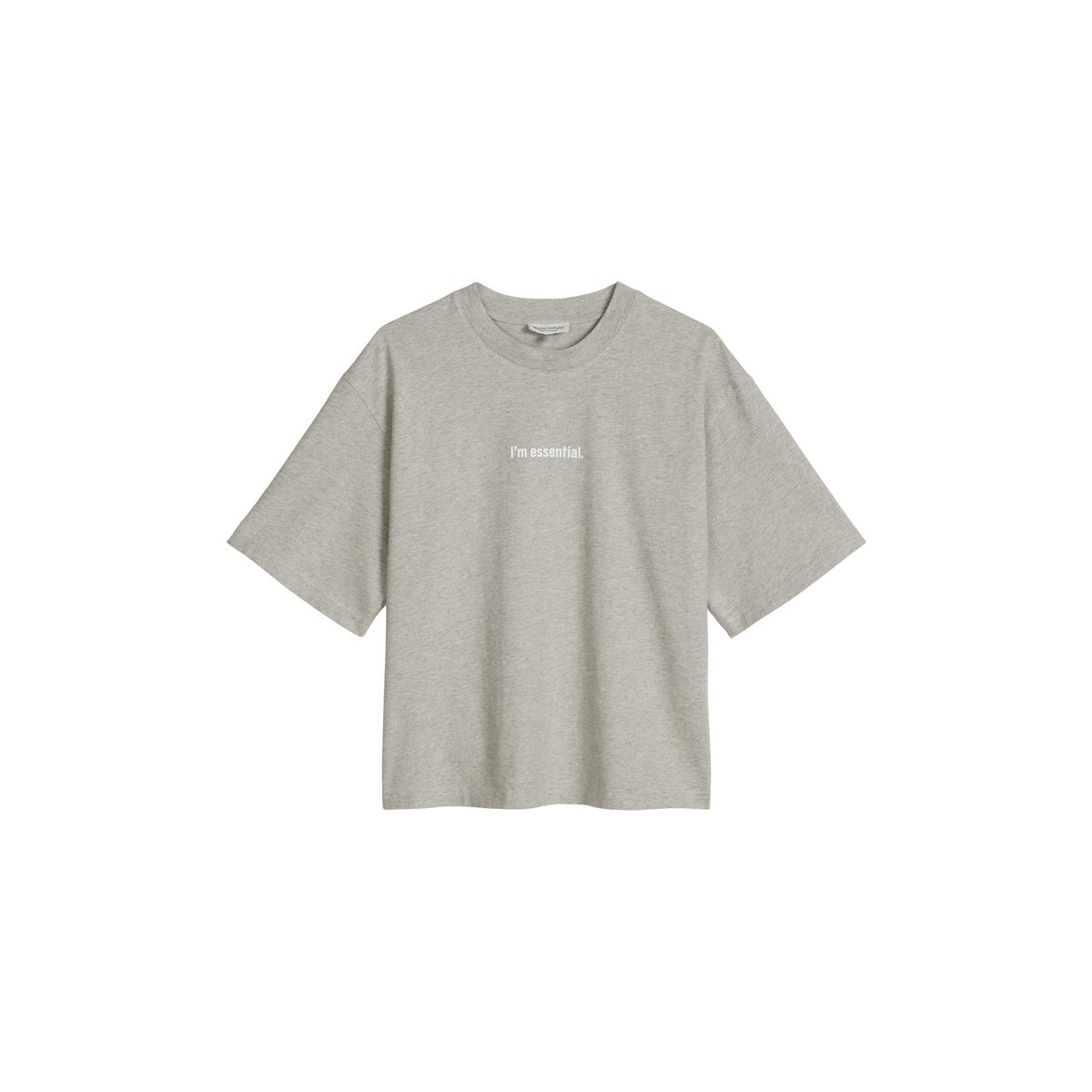T-shirt à logo regular en coton recyclé et bio gris, MARC O'POLO