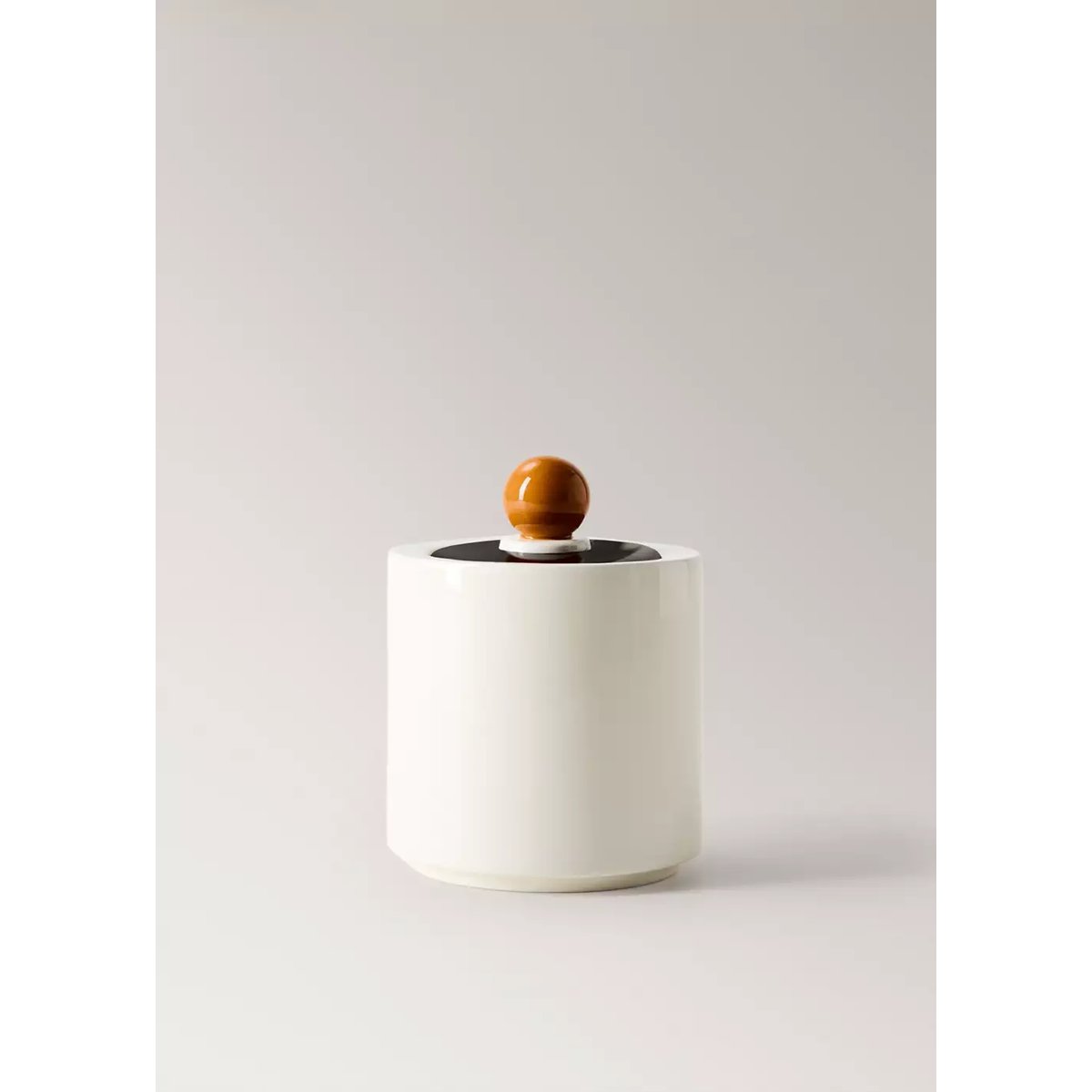 Boîte décorative en céramique bicolore, haute blanc cassé, MANGO HOME