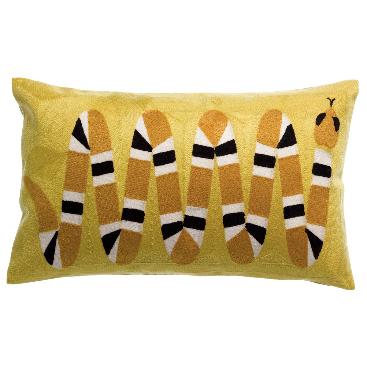 Coussin brodé Caresse Radieuse mangue, EDEN