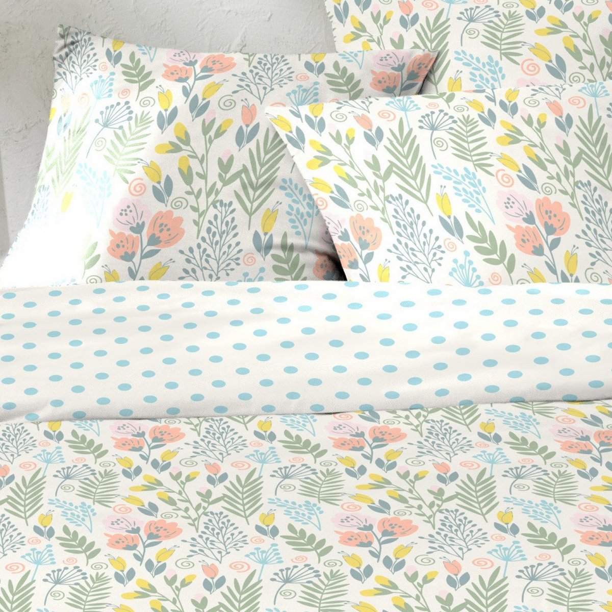 Parure de lit - Housse de couette avec taies vert, EDEN