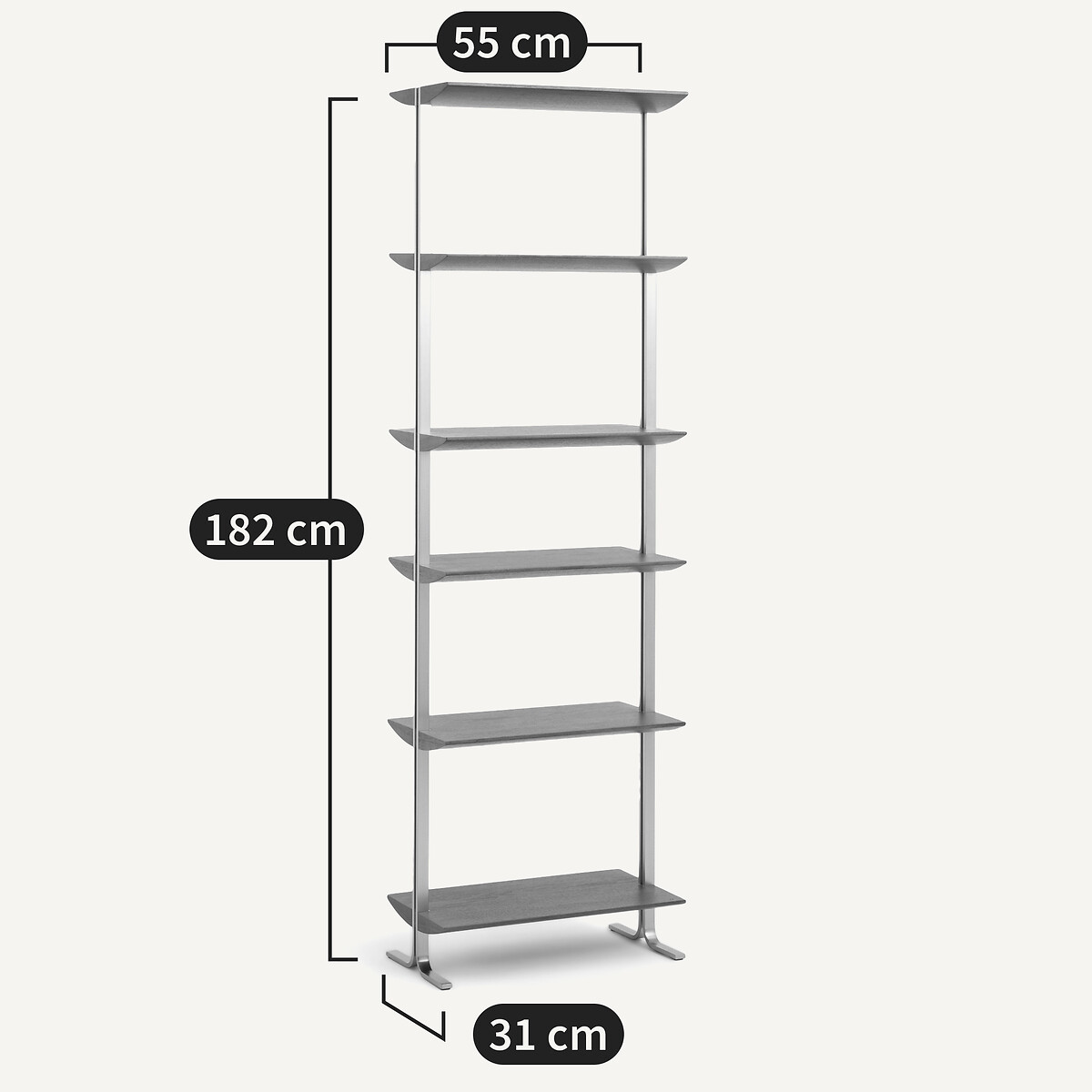 Librería de nogal L55 cm, Livel nogal, AM.PM