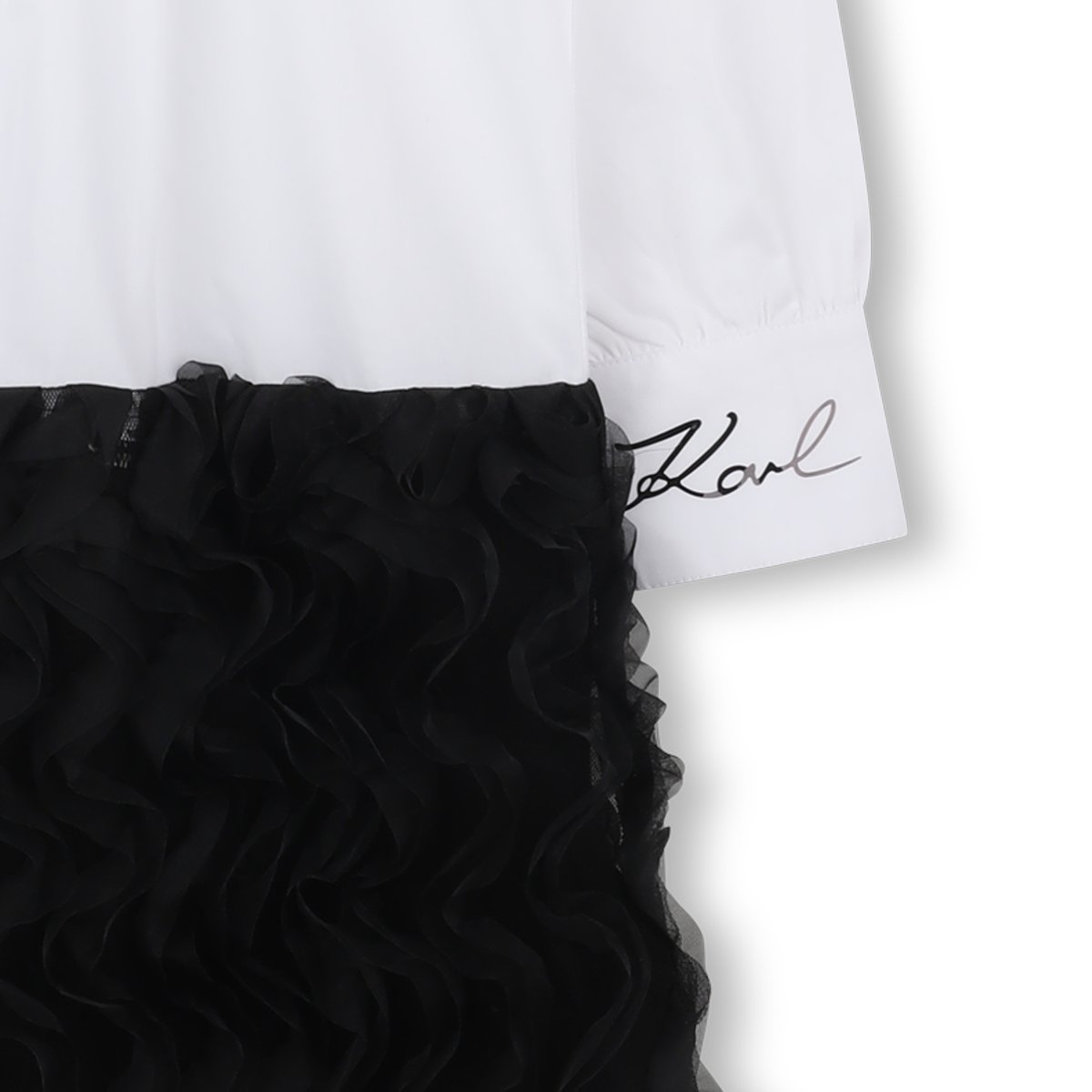 Robe à manches longues blanc noir, KARL LAGERFELD KIDS