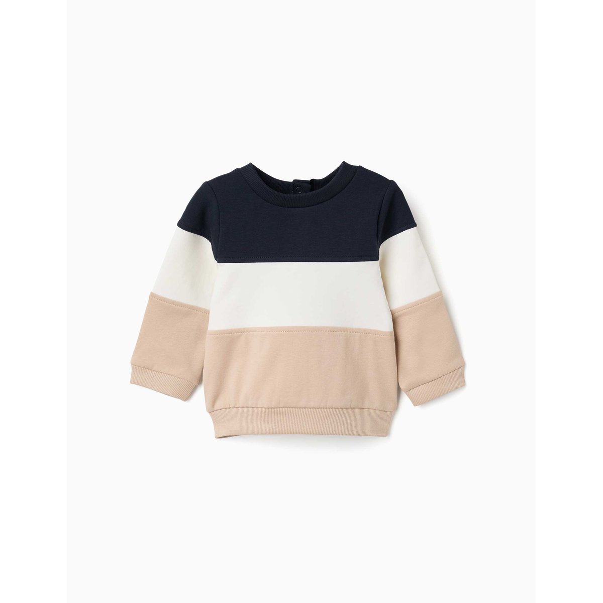 Sweat en coton peigné avec bloc de couleurs bleu foncé, ZIPPY