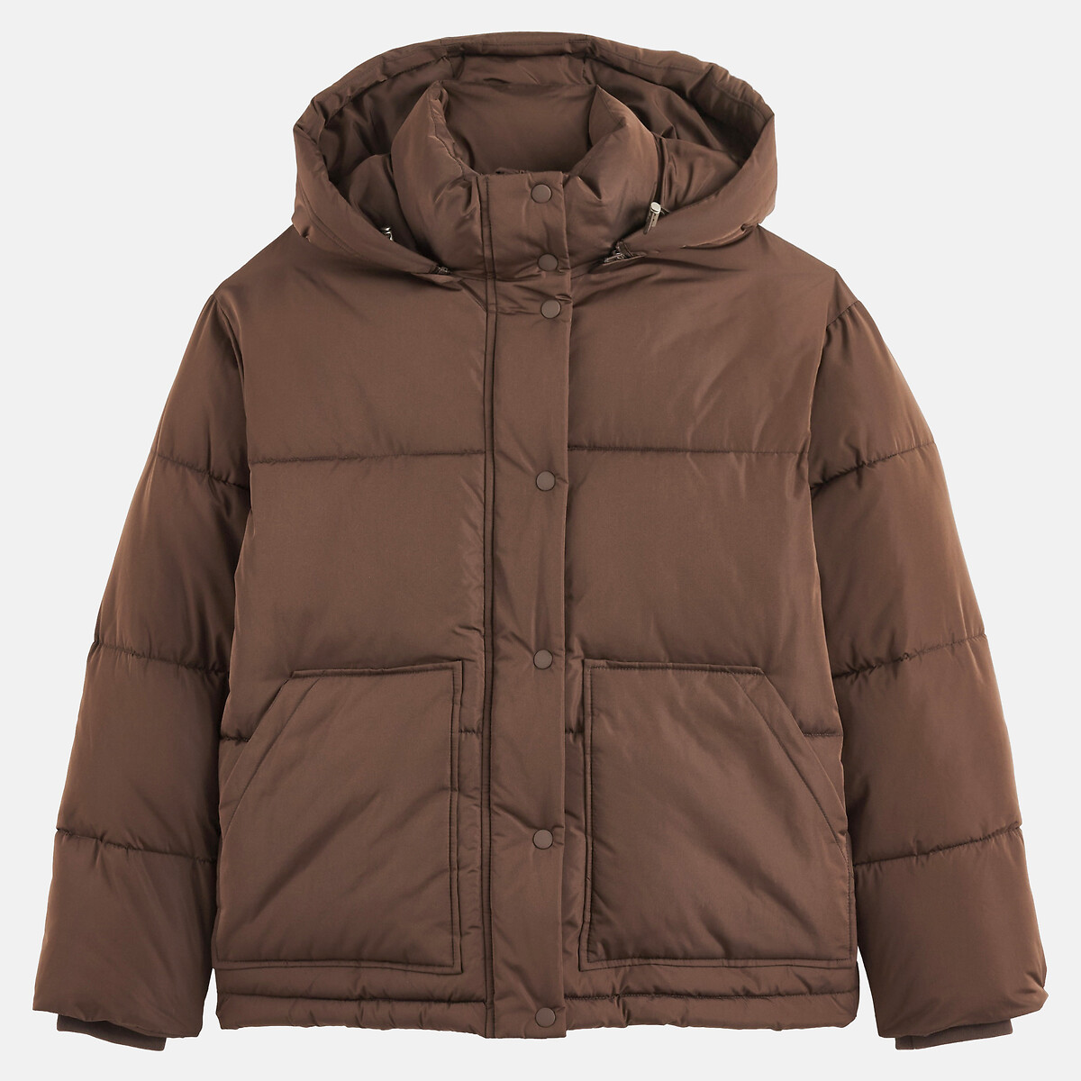 Doudoune courte à capuche marron, LA REDOUTE COLLECTIONS
