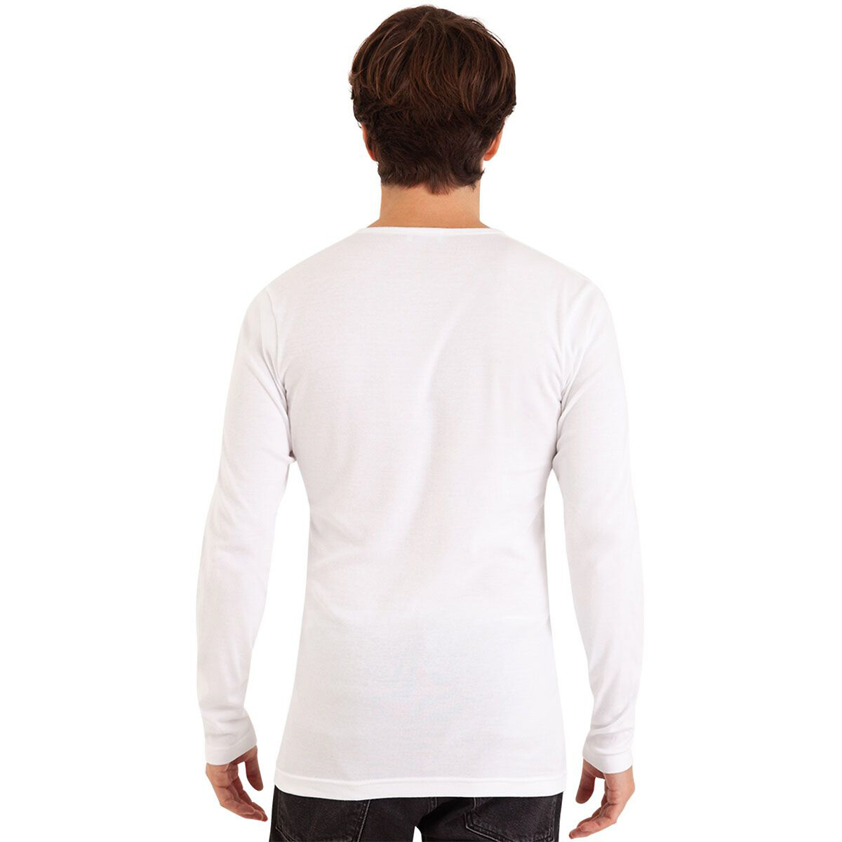 T-shirt manches longues col V blanc, EMINENCE