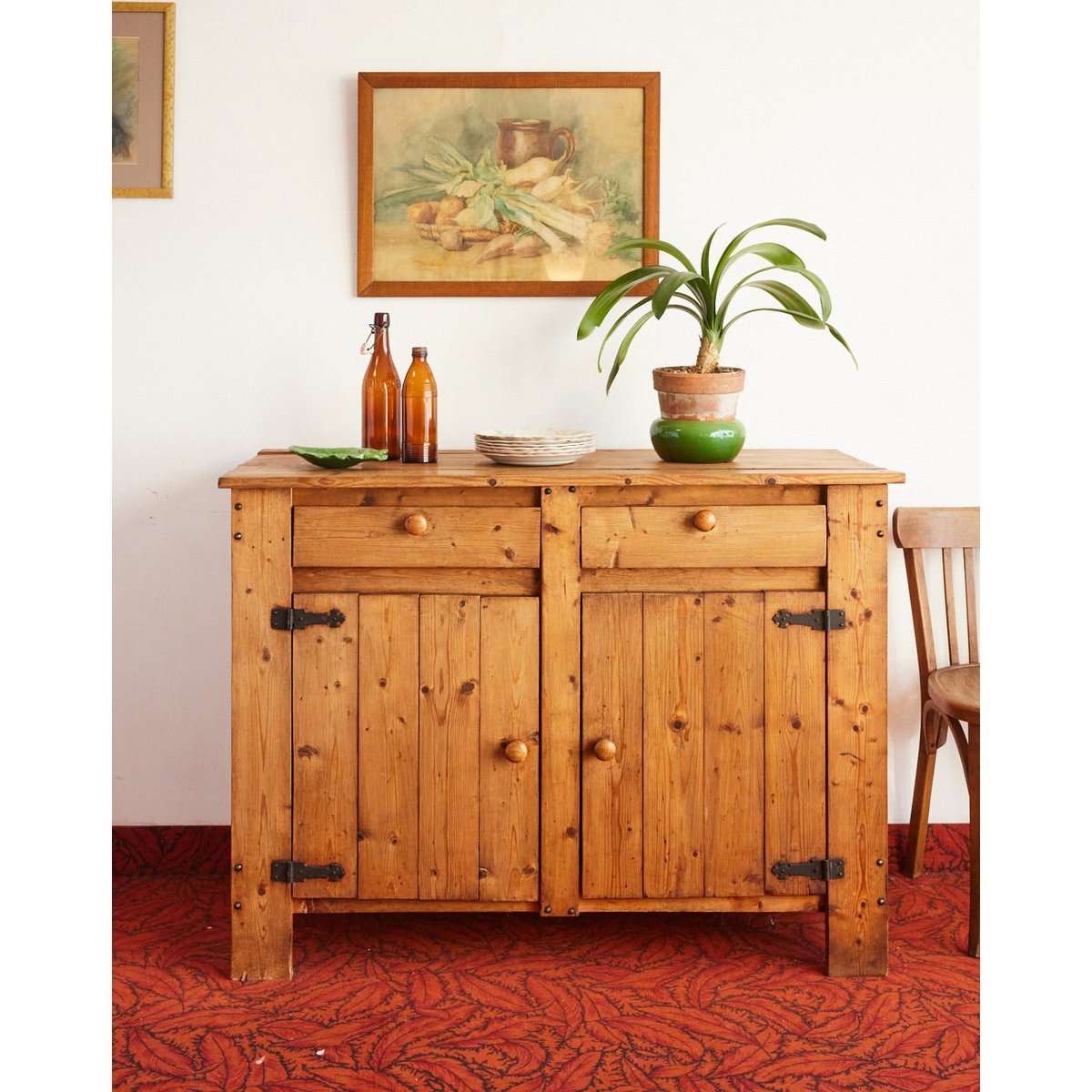 Buffet en pin massif Gilbert N°1640 - Bon état bois clair, DEBONGOUT