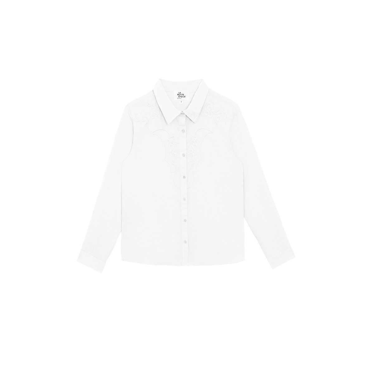 Chemisier manches longues col chemise uni CHAWIE 11-ecru, LA PETITE ETOILE
