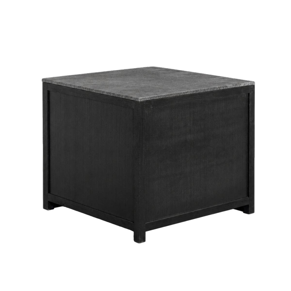 Meuble bas de cuisine en bois recyclé et pierre bleue CHAMPÊTRE bois clair, MADE IN MEUBLES 