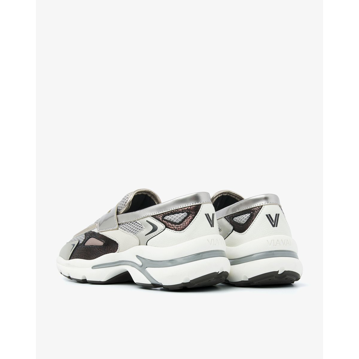 Mocassins VESPER LANA bordeaux,argent,multicolore,métallique,gris, VIA VAI
