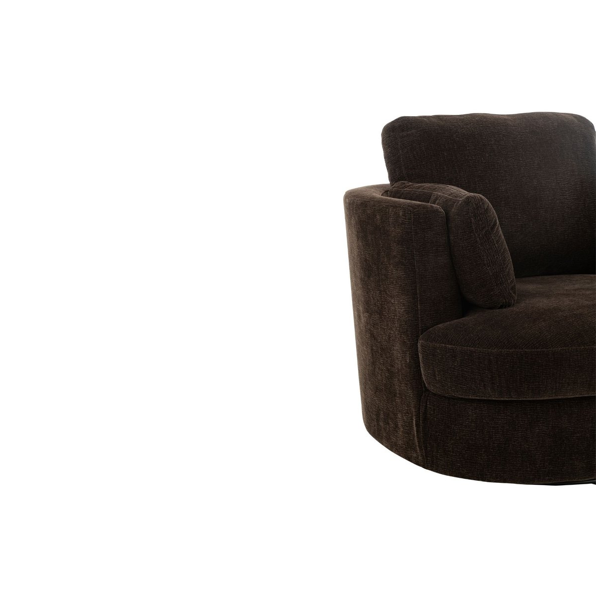 Fauteuil pivotant à 360° en velours texturé - ANGEL marron, HELLIN, DEPUIS 1862