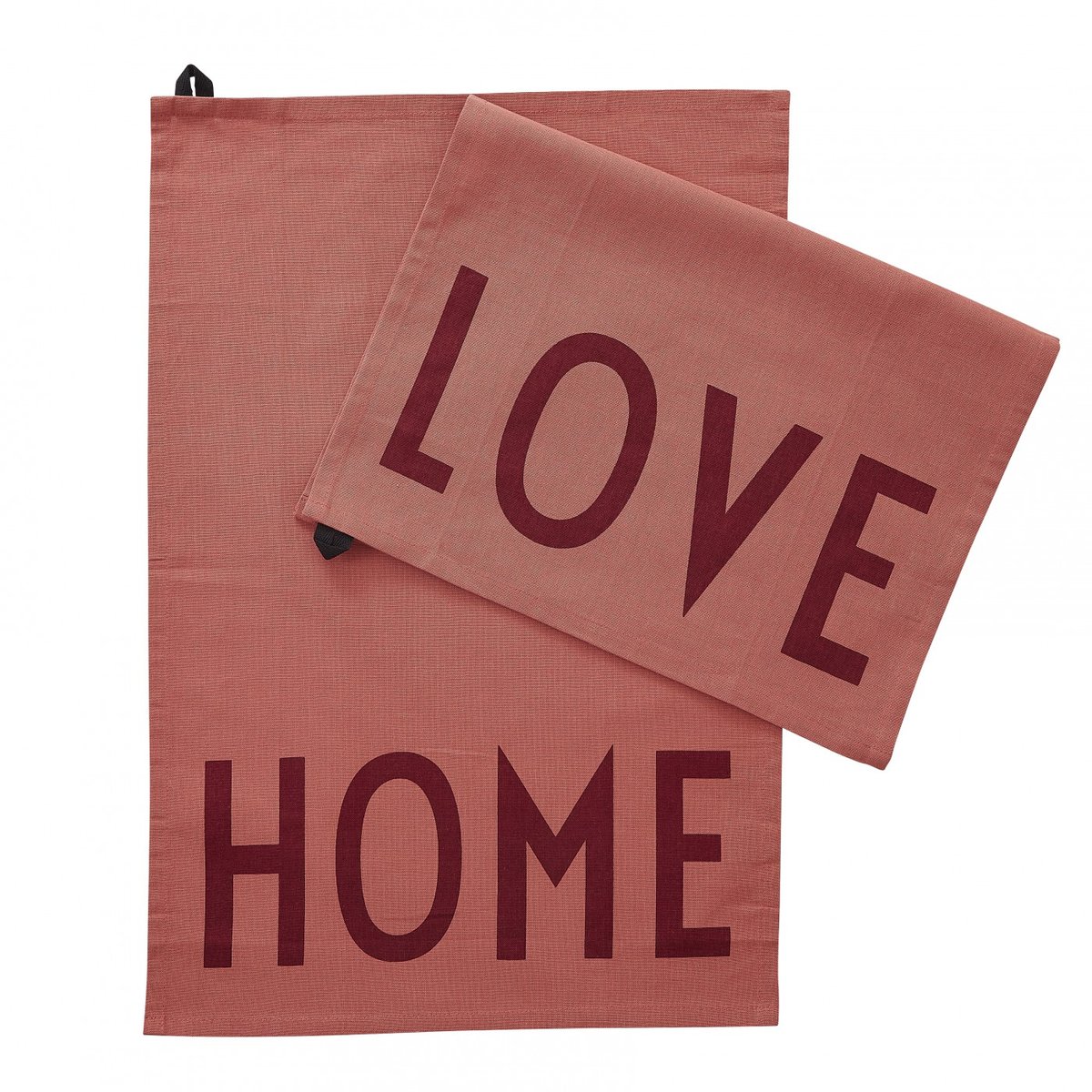 Lot De 2 Torchons Love & Home rouge, DESIGN LETTERS