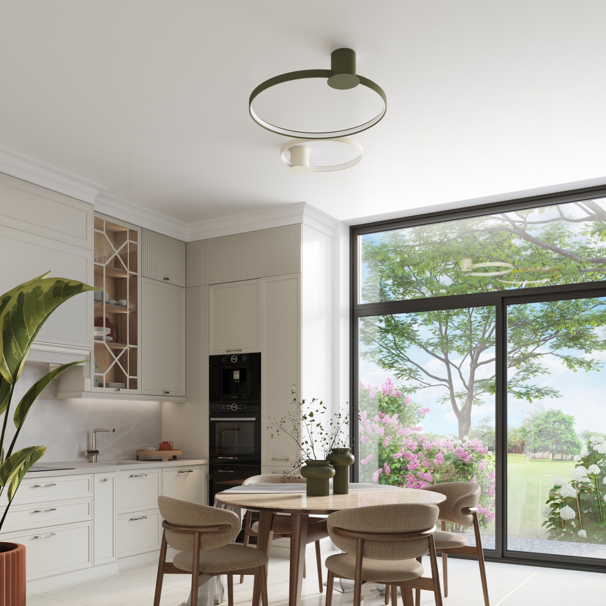 Plafonnier Aluminium Vert Olive LED 1 Rio vert olive, EDEN
