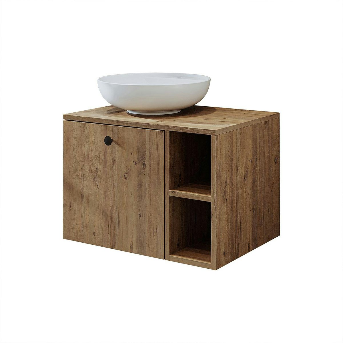 Meuble suspendu 1 tiroir + vasque ronde RAI pin, PIER IMPORT