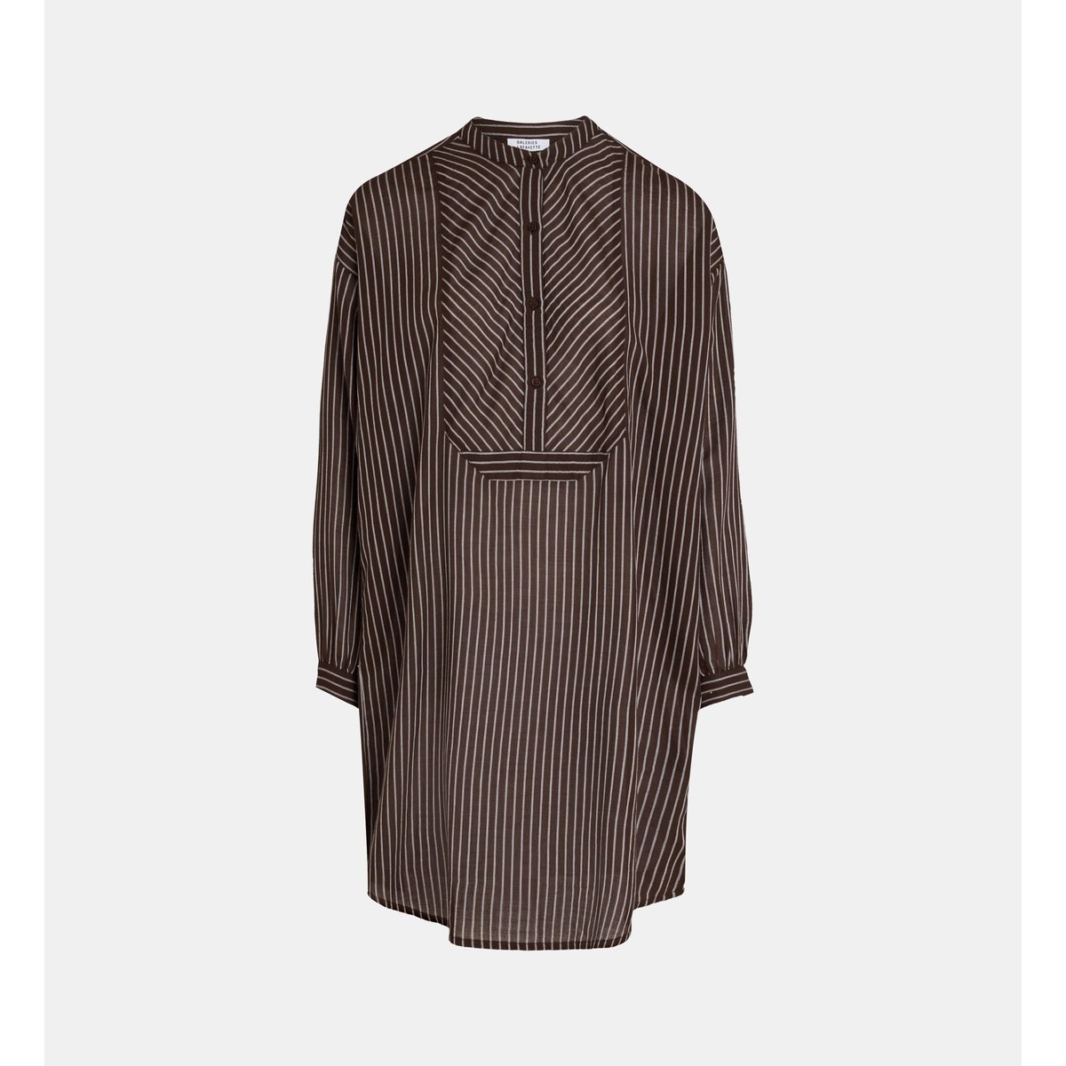 Robe tunique emily ray en coton bio blanc et marron, GALERIES LAFAYETTE