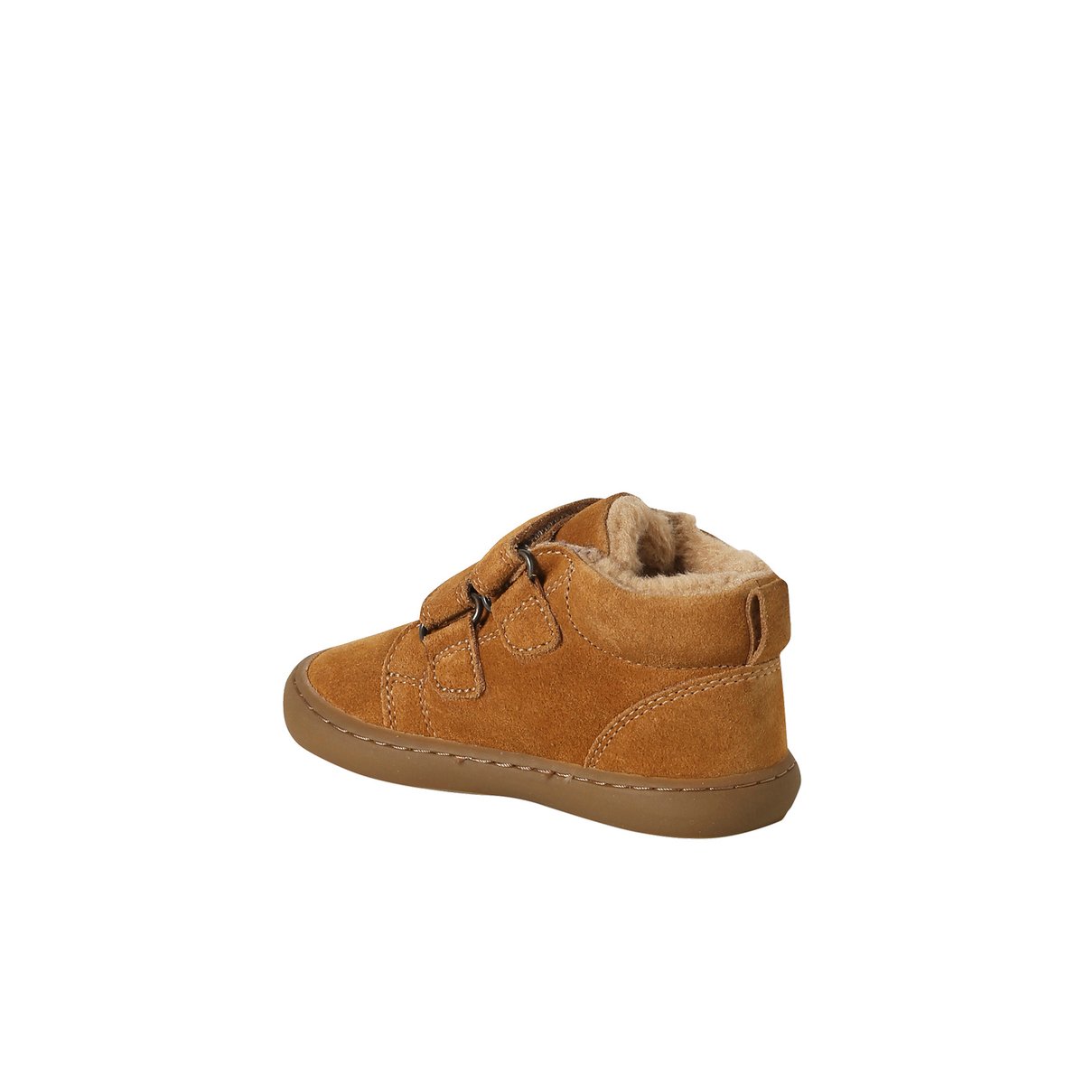 Baskets bébé cuir à scratchs camel, VERTBAUDET